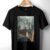 round neck Printed black t shirt for men