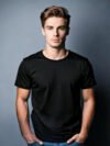 Black Round Neck T-Shirt for Men – Versatile Casual Outfit