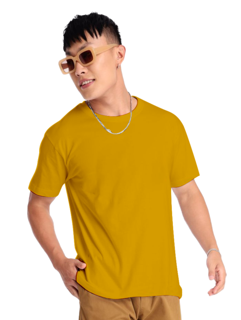 Yellow Colour Round Neck T-shirts