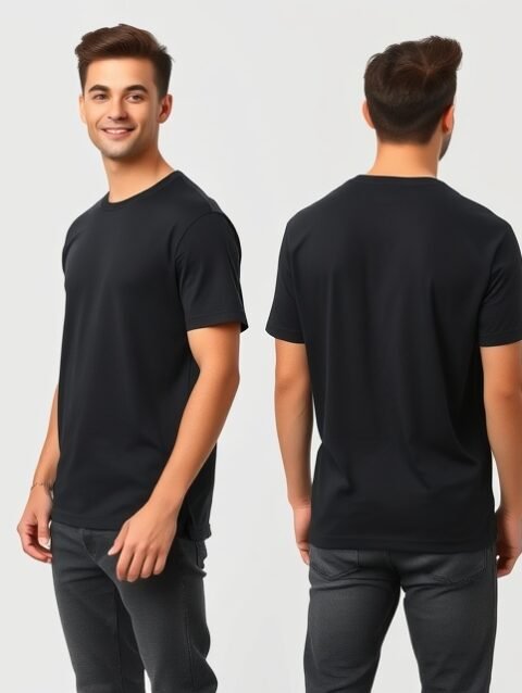 Premium Plain Black T-Shirt for Men & Women – Comfortable, Durable, and Stylish