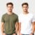 Olive Green and White T-Shirt Duo for Men - Premium Cotton Combo